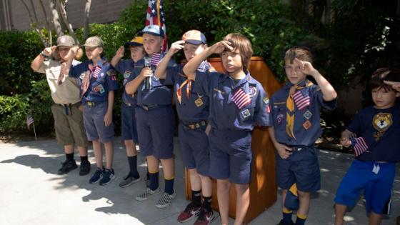 boy scouts saluting