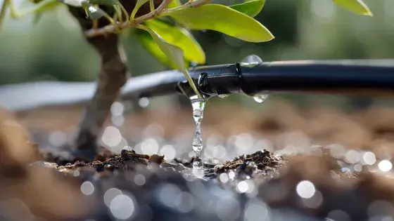 Water Drip from an Irrigation line